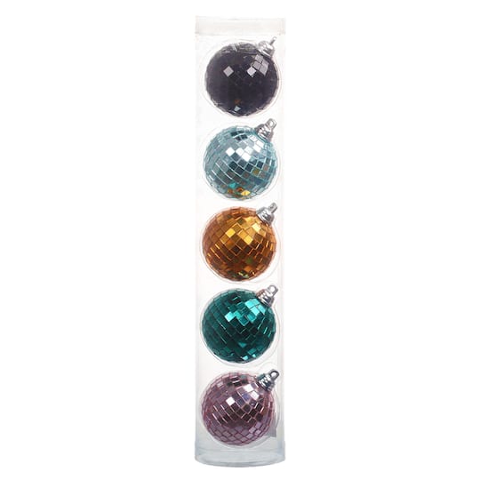 5 Pack 52mm Multicolor Disco Halloween Ball Ornaments by Ashland®